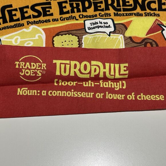 Trader Joe's Bag Tote Canvas NWT Cheese Adventures Shopping Reusable Large Cute - Picture 4 of 9